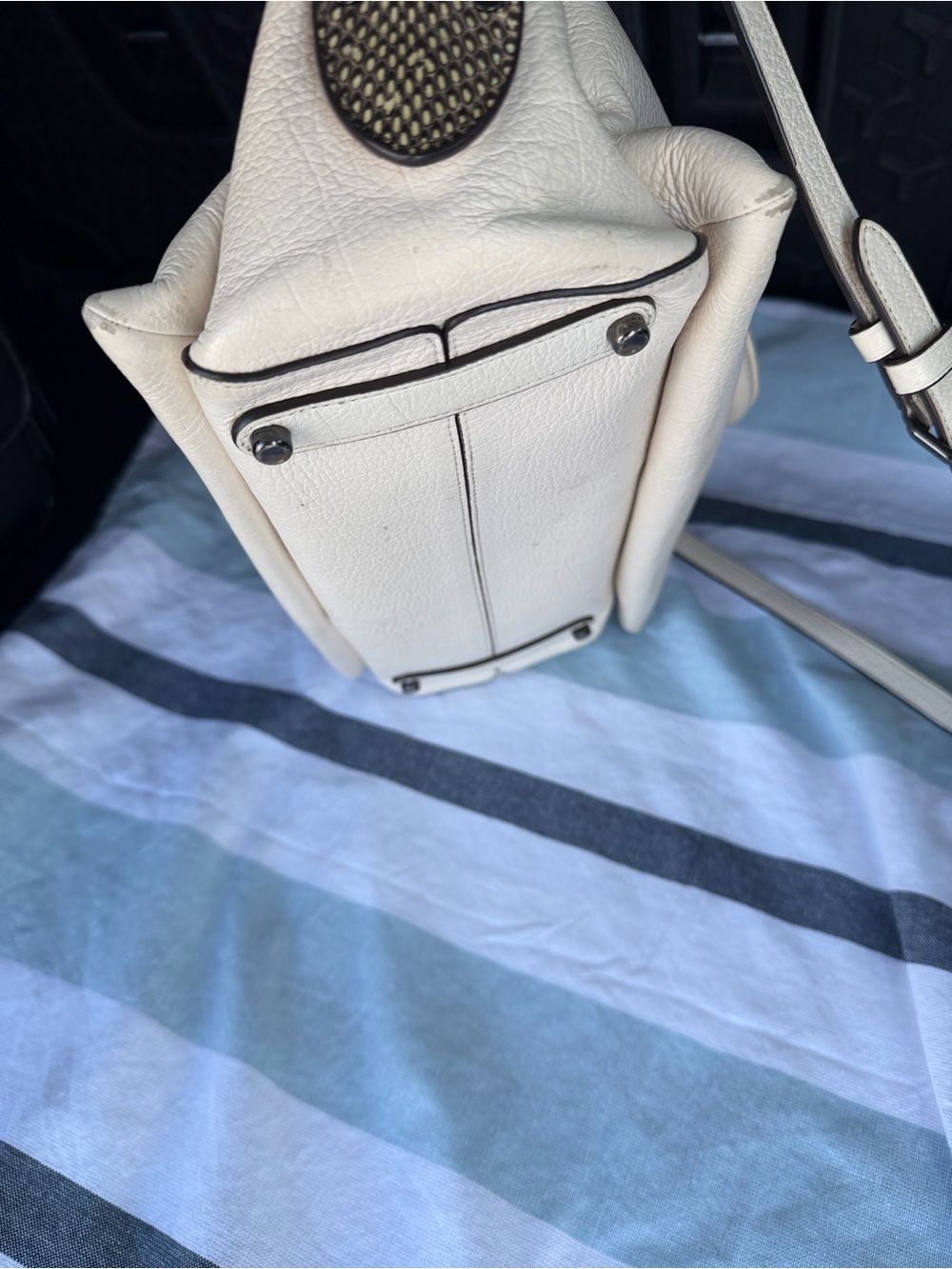 Coach Chalk Pebbled Leather Satchel with Removable Strap - Picture 7 of 17